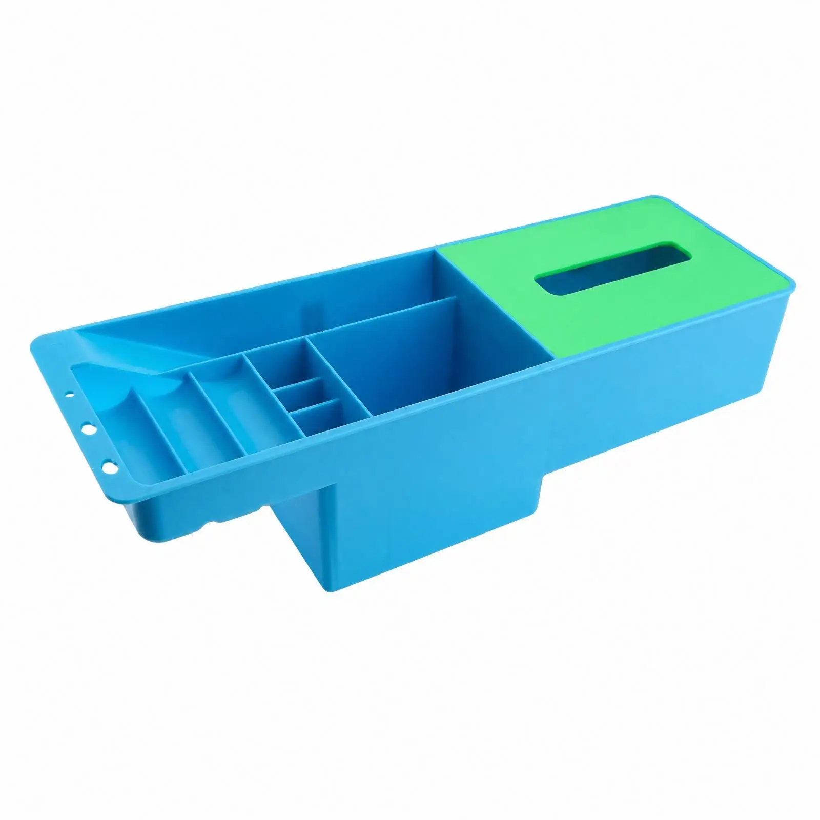 Hanging Sewing Supplies Storage Box for Stitching Machine Table Frame with Multiple Compartments Blue