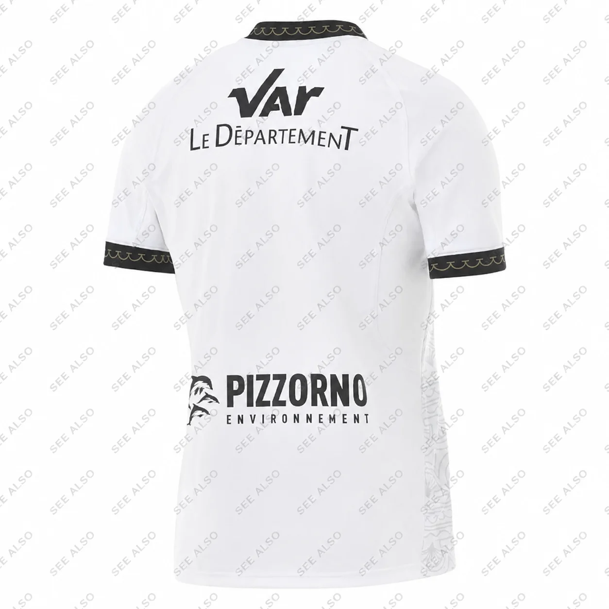 Men Women Kids RC Toulon Rugby Jersey White Gold Trim Sublimated Short Sleeve Breathable Quick‑Dry French Club Fan Sport Shirt