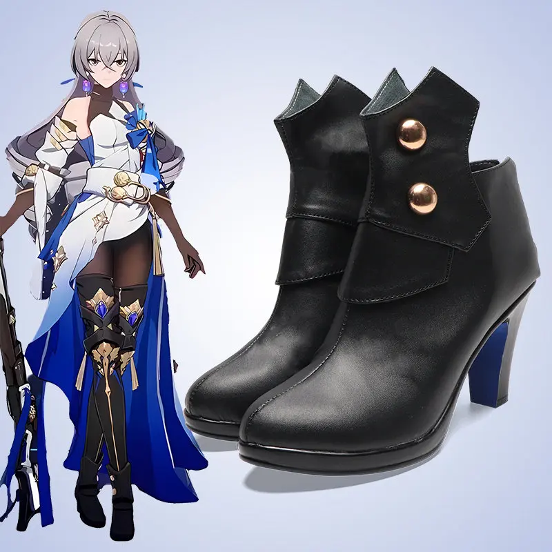 chaussures-de-cosplay-anime-honkai-star-rail-bronya-rand-bottes-courtes-noires-en-cuir-pu-pour-halloween-et-carnaval