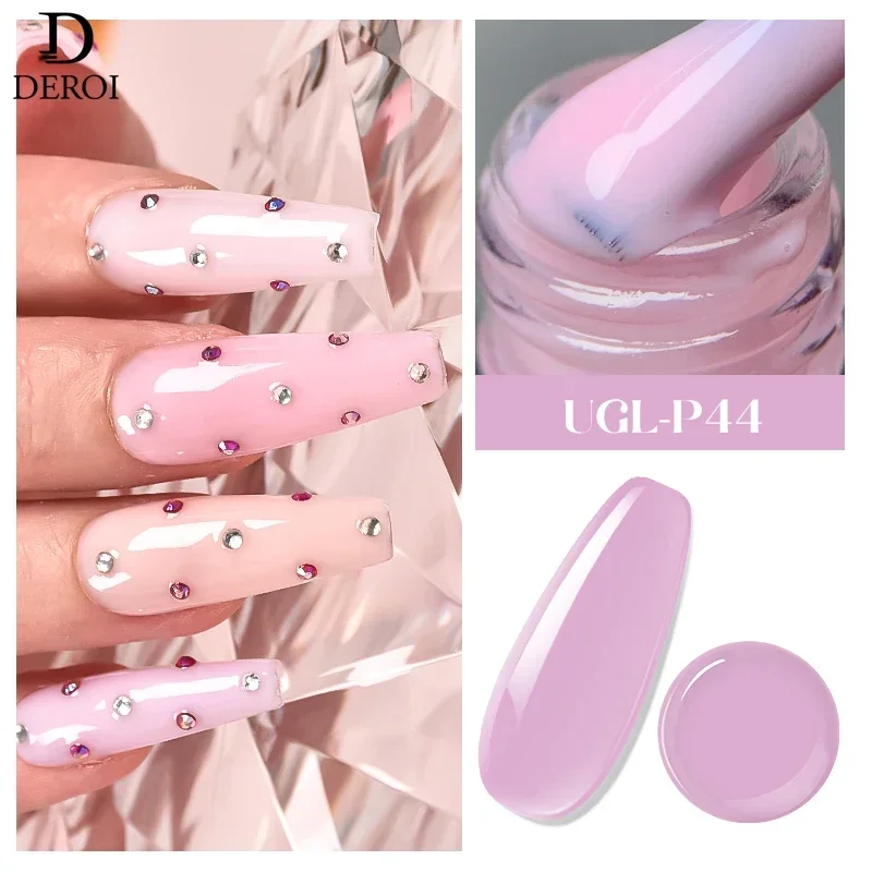 DEROI 8ml Quick Extension Gel for Nail Art Clear Nude Rubber Pink Poly Nail Gel Manicure UV Crystal Building Construction Tool