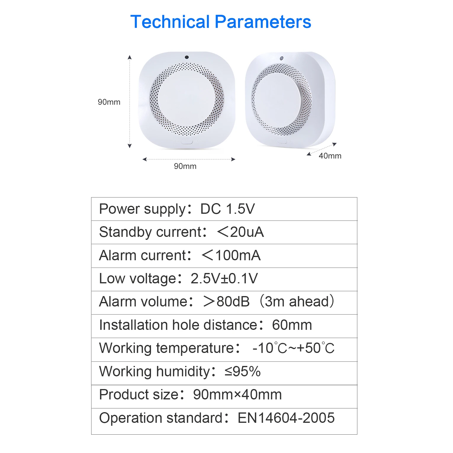 Independent Smoke Detector Sensor Home Warehouse Security Smart Smoke Fire Alarm Replaceable Alarm