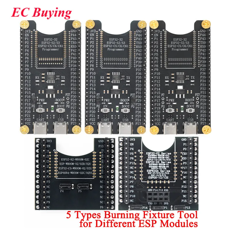 Test Burning Fixture Tool ESP32 ESP8266 ESP8684 ESP8685 ESP32-S3/S2/C6/C61/SOLO-32 ESP-01/07/12F/04C Download Programmer Socket