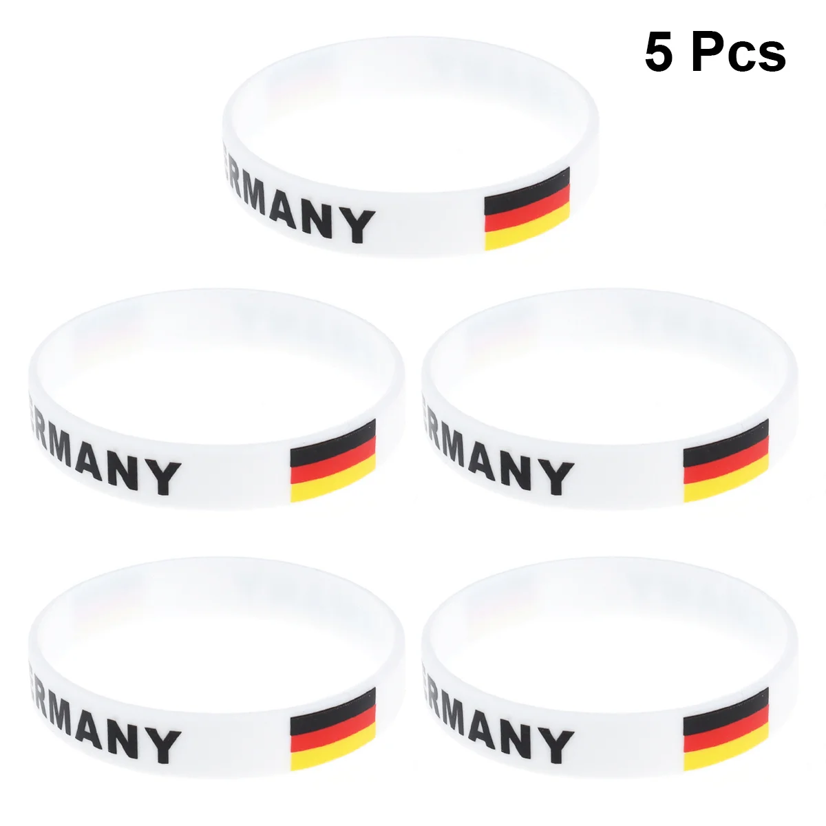 

5Pcs Premium Silicone Country Wristbands Soft Comfortable Sports Game Fans Football Match Outdoor Sports National Flag