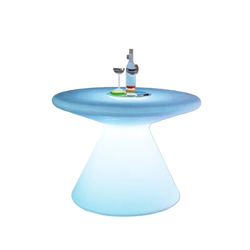 Rotomolding outdoor garden villa courtyard coffee table with light USB charging led luminous decoration
