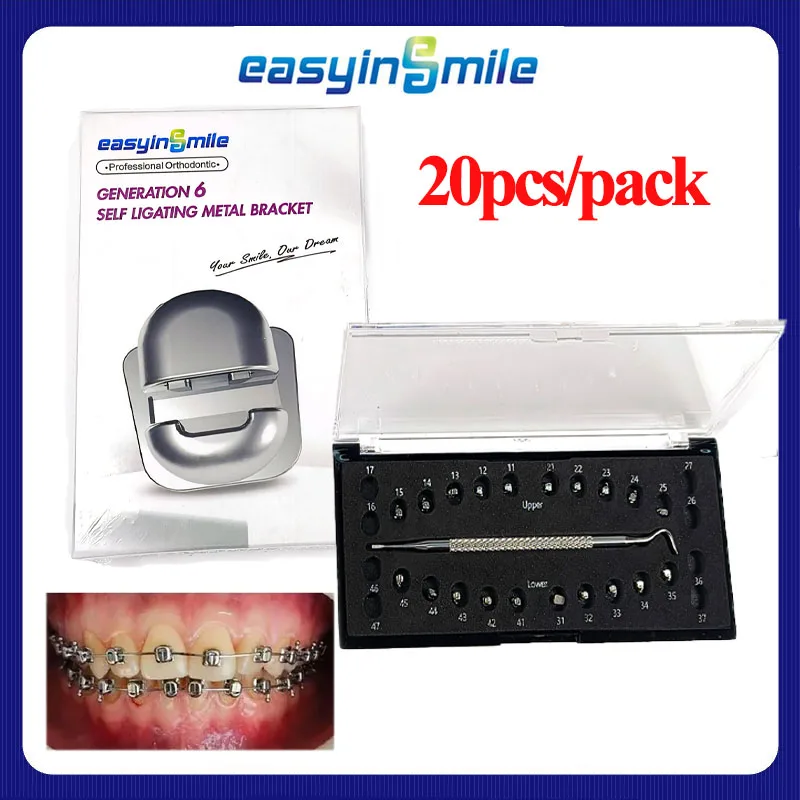 

Easyinsmile Dental Brackets Orthodontic Braces Self Ligating Roth / MBT 345 Slot .022 Ortodoncia Materials