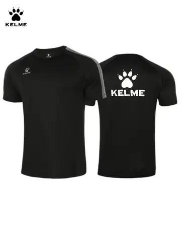 Kelme 스포츠 티셔츠 남자 축구 훈련 양복 반팔 캐주얼 야외 러닝 피트니스 통기성 탑 여름