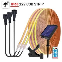 IP68 Taśma wodoodporne LED COB 12V Taśma dioda LED zasilana energią słoneczną ze zdalną elastyczną taśmą kolbową do krytego basenu na świeżym powietrzu