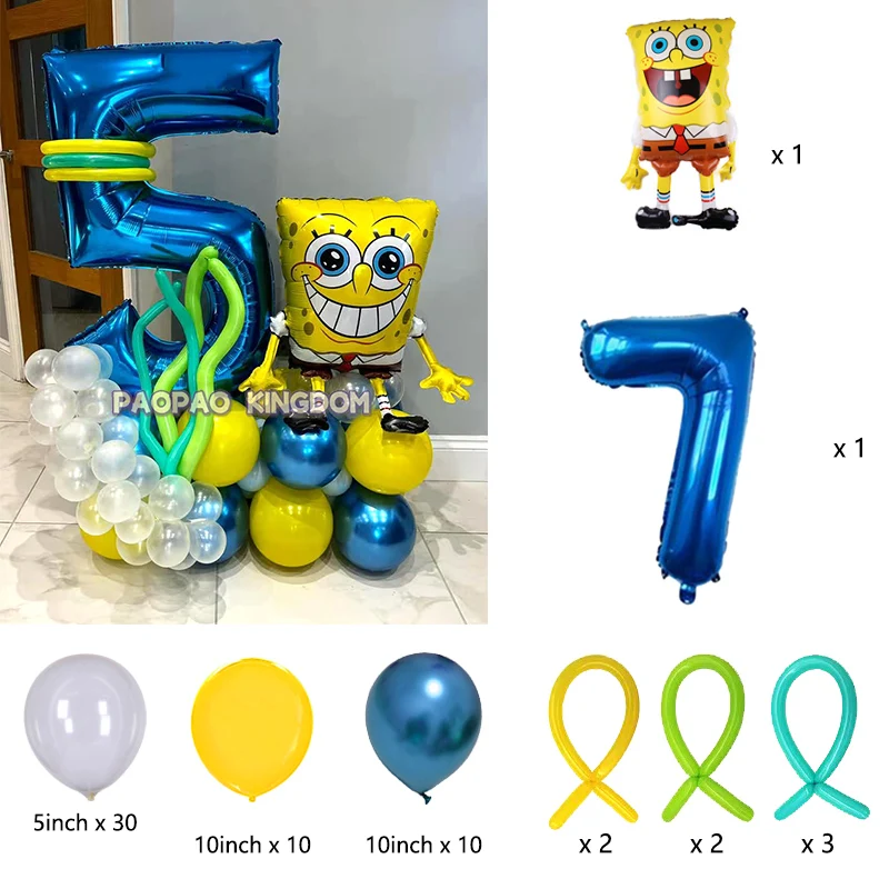 SpongeBob Schwammkopf Folienballon-Set Niedliche Cartoon-Ballons für Kinder Jungen Mädchen Geburtstagsfeier Dekorationen – Detail 25