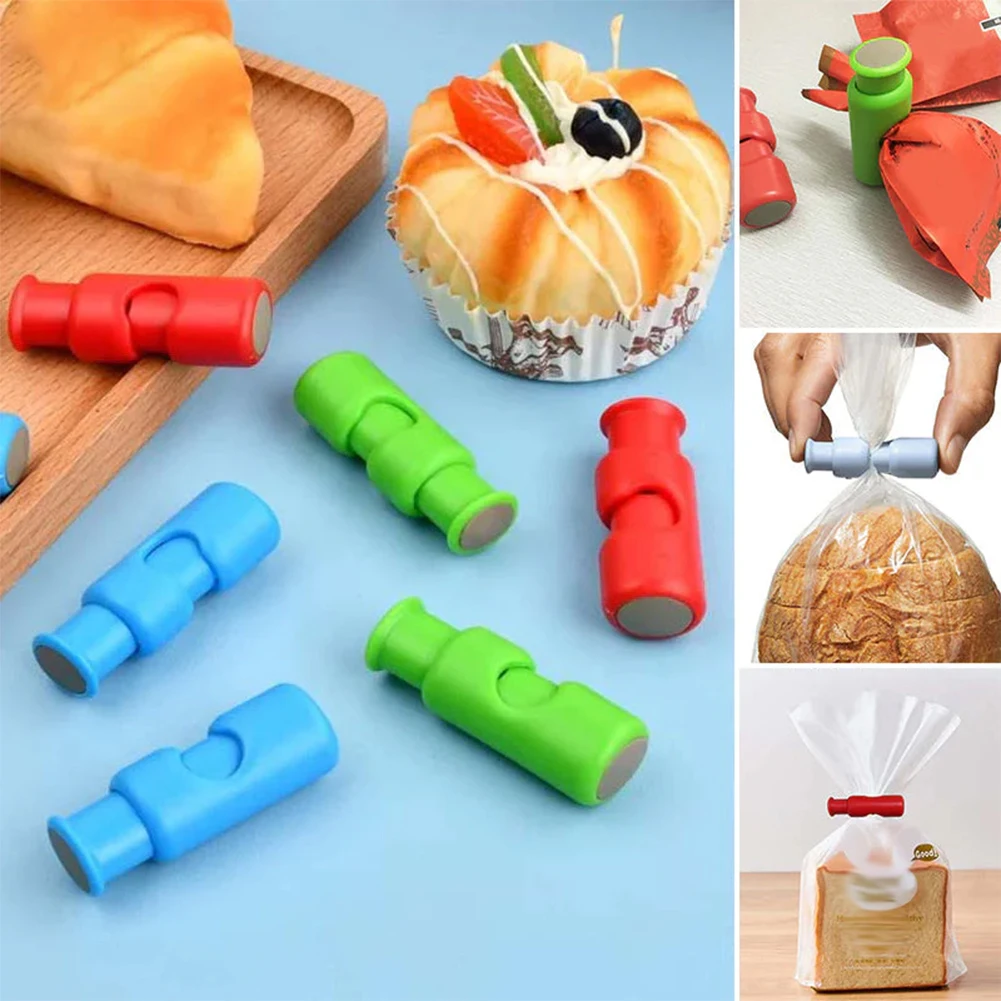 Food Sealing Clip Squeeze Lock Bread Bag Clips for Food Storage Resuable Portable Bread Bag Clips for Food Snacks Storage