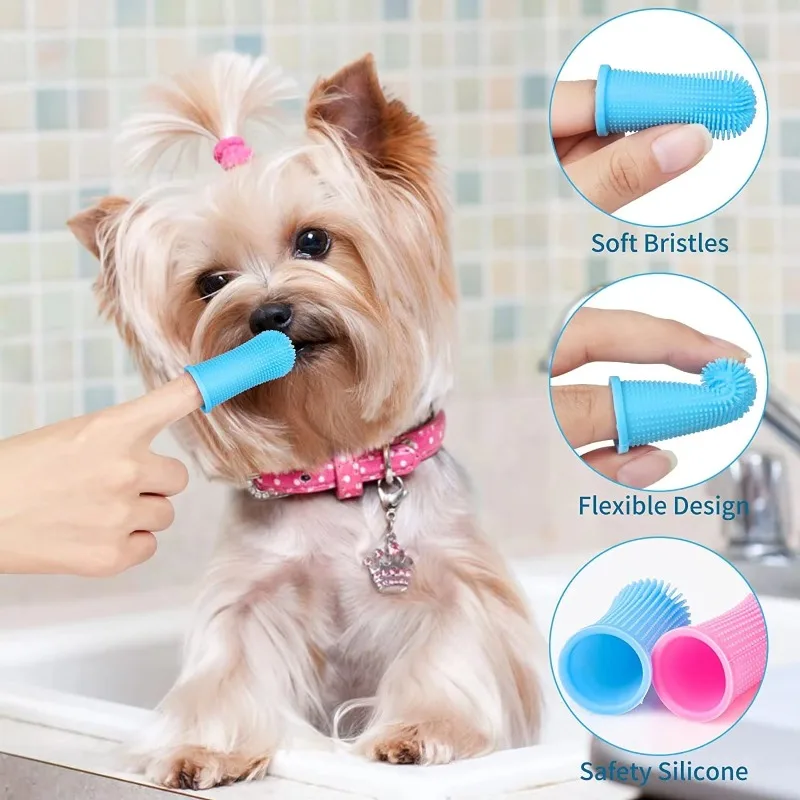 

Супермягкая зубная щетка для домашних животных, чистка зубов, уход за дыханием, нетоксичная силиконовая зубная щетка, зубная щетка для кошек и собак, товары для домашних животных