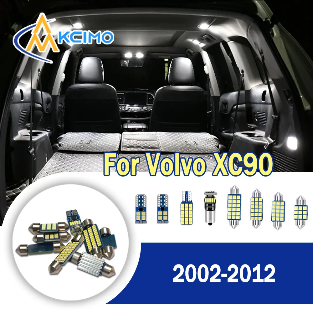 

LED Interior Door Dome Map Light Set CANBUS Error-Free Easy Install Durable For Volvo XC90 2002-2012 High Quality Auto Bulbs Kit