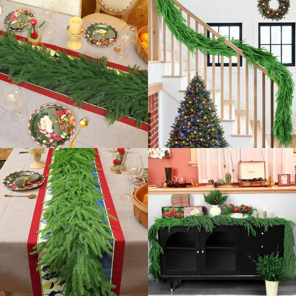 

24-Foot 4x6FT Premium Norfolk Pine Artificial Garland, Dense Greenery for Christmas Decor, Indoor & Outdoor