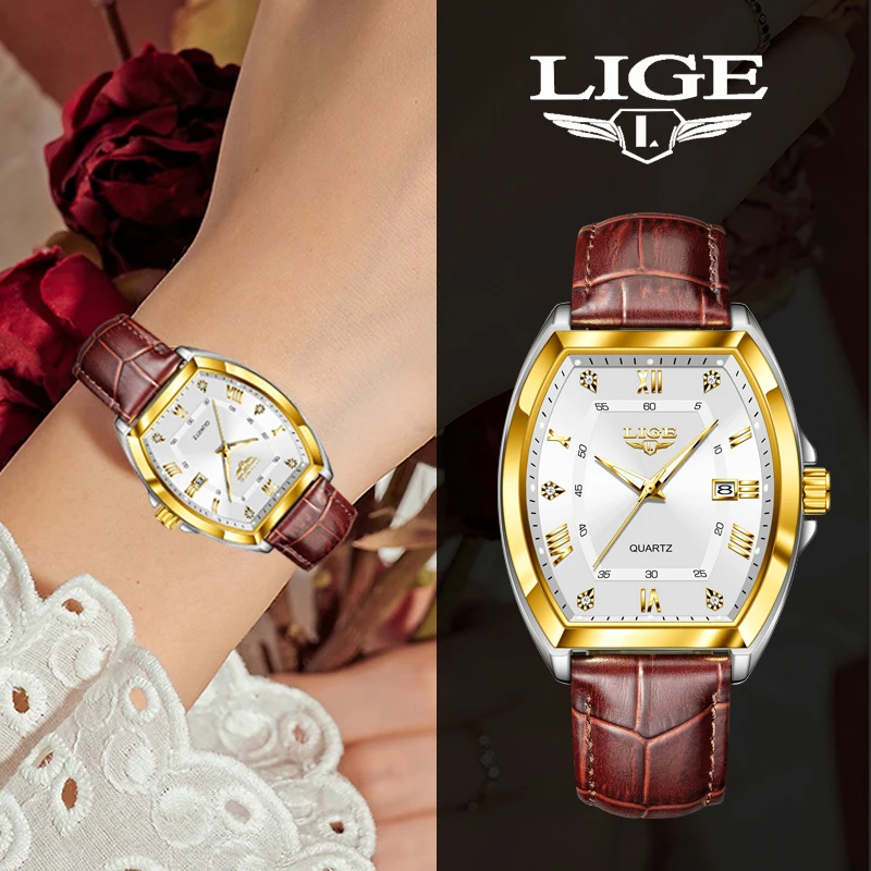 

2024 LIGE New Luxury Womens Watch Fashion Casual Quartz 30M Wristwatches Waterproof Luminous Ladies Watches Women Reloj Hombre