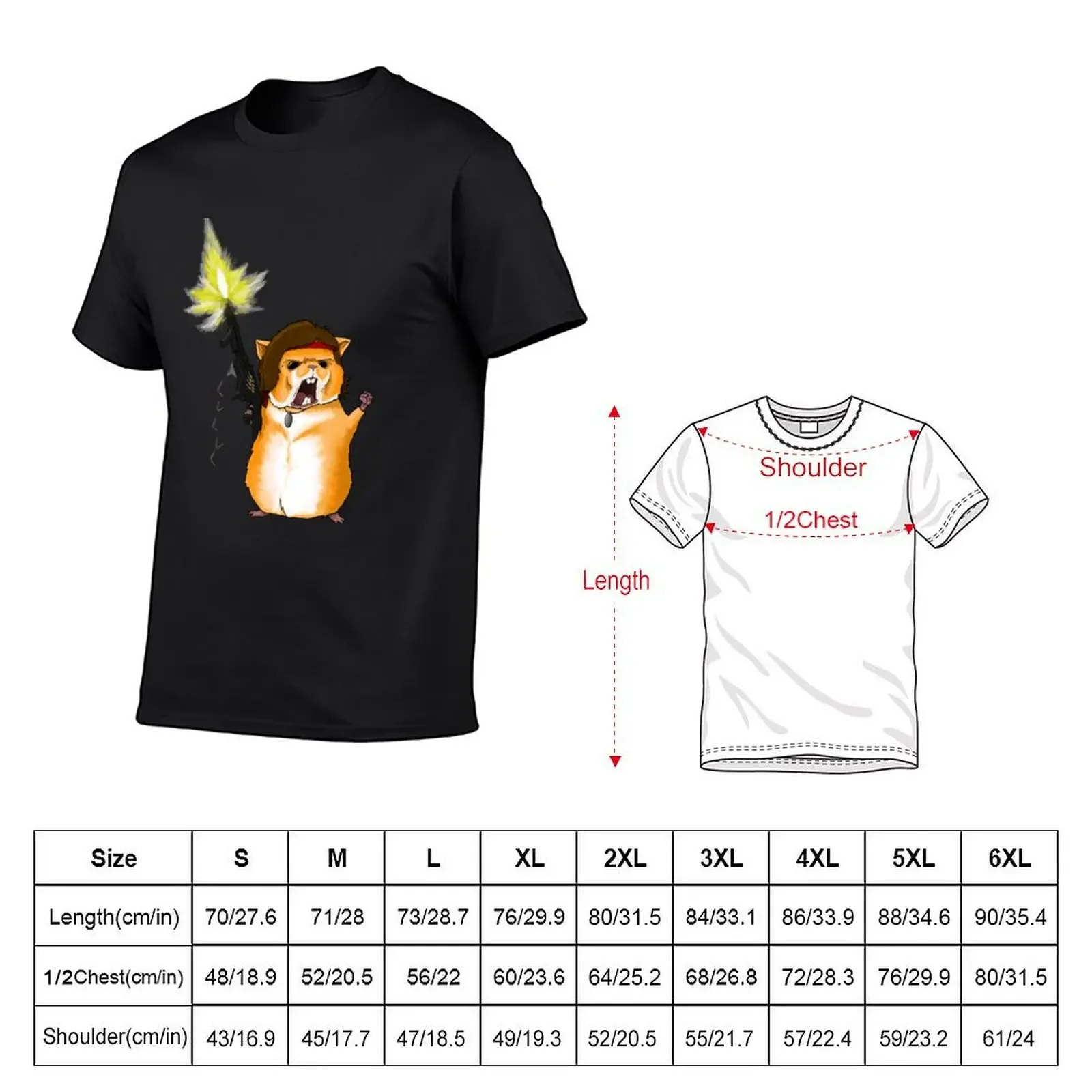 Hamster Rambo T-Shirt quick-drying anime stuff customs korean fashion Men's t-shirts