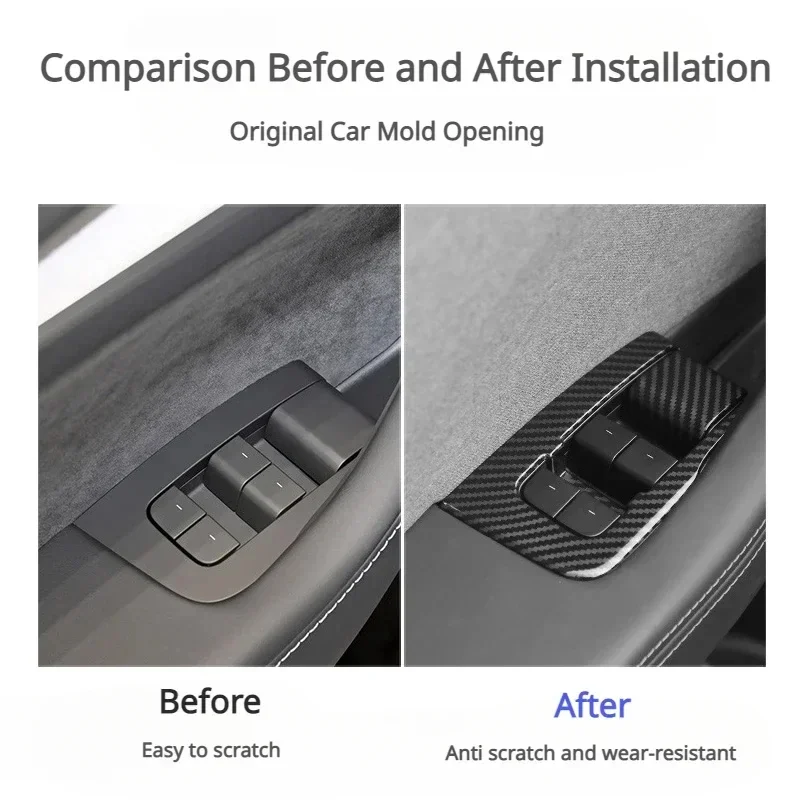 Window Lifter Switch Buttons for Tesla Model 3 Highland 2024 Door Open Handle Lifting Panel Cover Sticker New Model3 Accessories