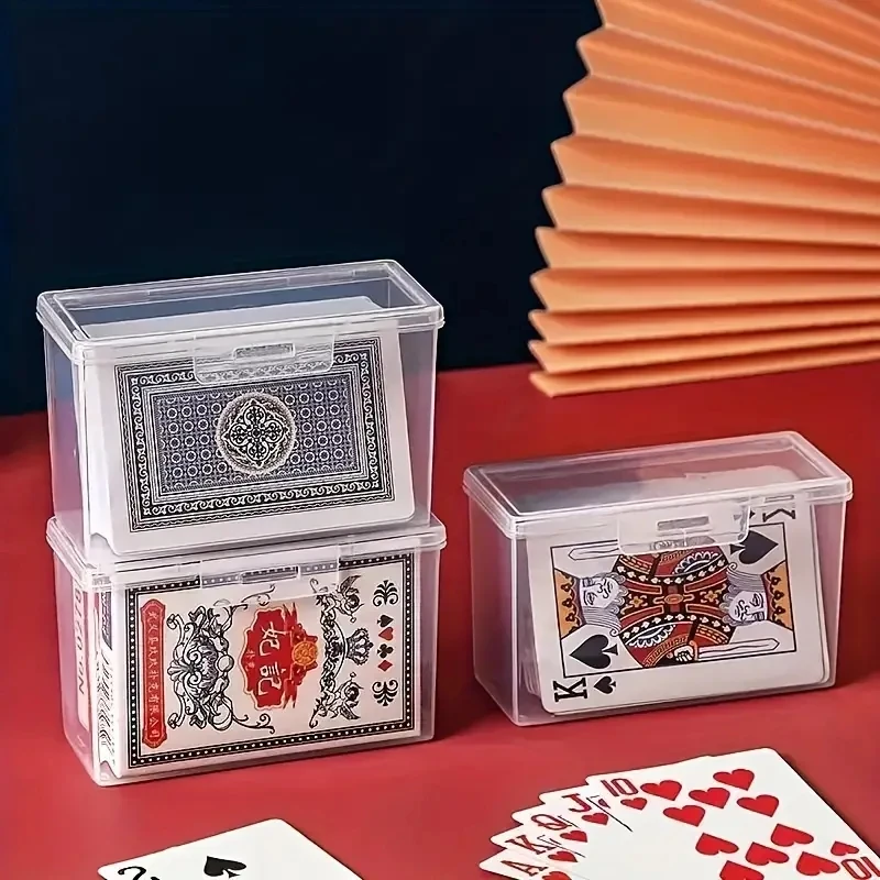 1/3pcs Playing Card Box, Clear Deck Case, Two Poker Images Can Be Placed (NO Cards) Christmas, Halloween, Thanksgiving Gift Part