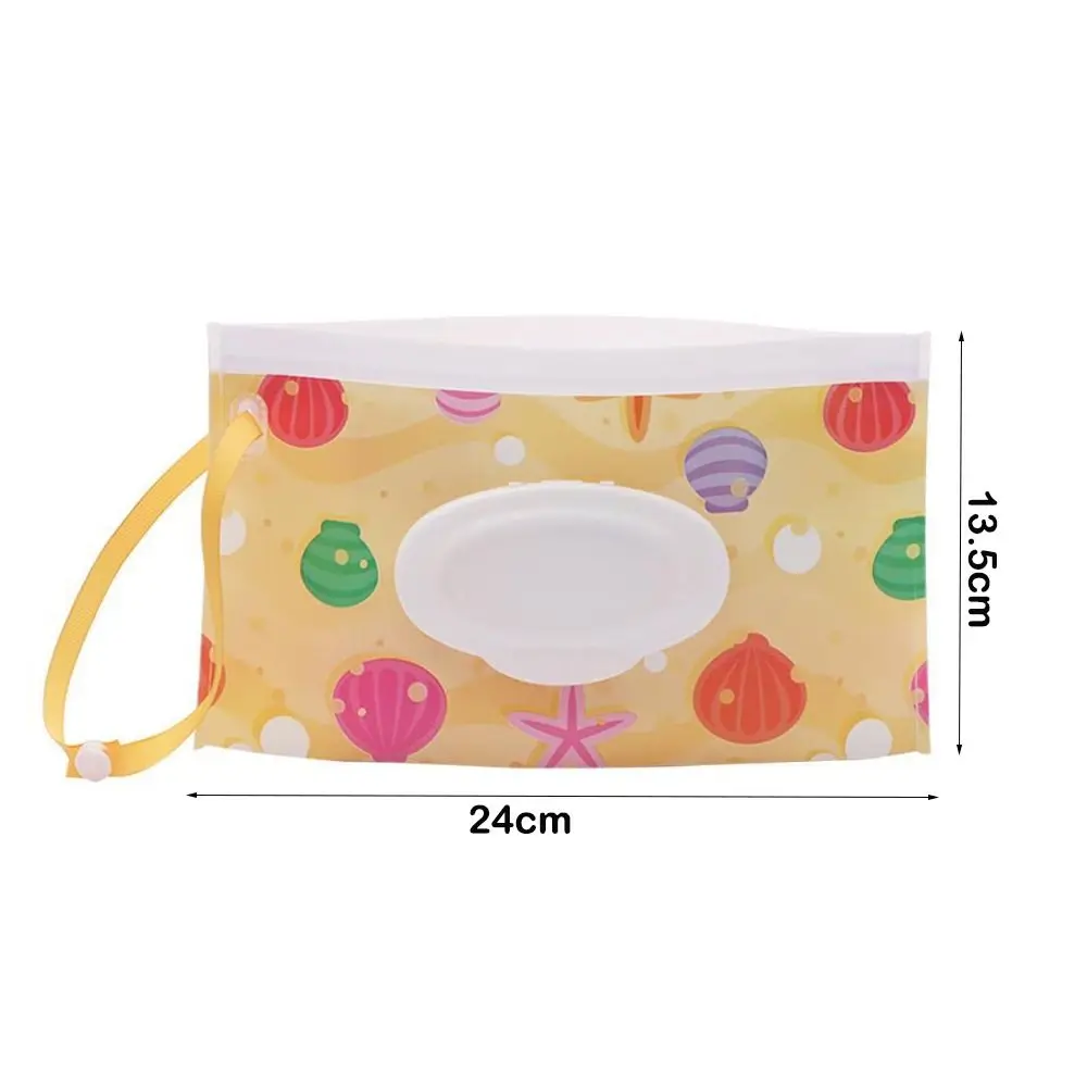 Boîte à mouchoirs à couvercle rabattable portable, sac de lingettes, poudres cosmétiques, étui porte-lingettes, accessoires de poussette mignons utiles, produit pour bébé