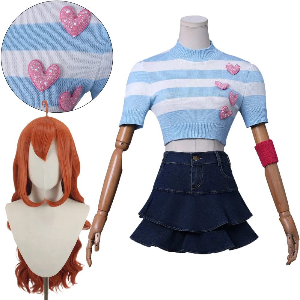 

Костюм для косплея Fairy Bloom: парик, синяя блузка, юбка, носки, женский наряд для ролевых игр, униформа на Хэллоуин, карнавальный костюм для вечеринки