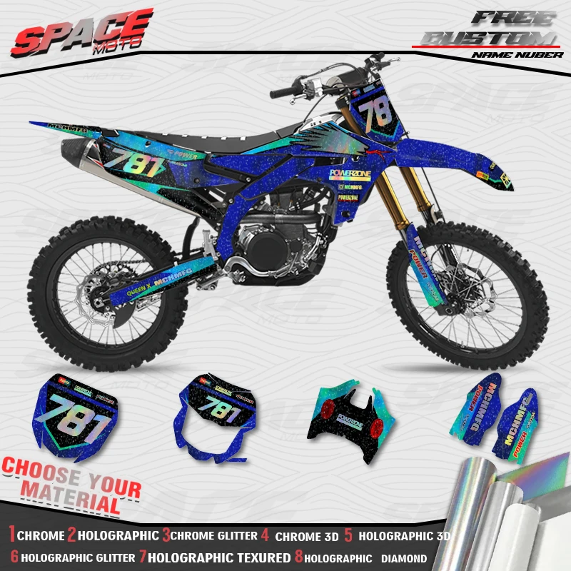 SPACE MOTO Custom Motorcycle Graphics Background Decals Stickers For YAMAHA 19-23 YZF250 18-22YZF450 19-22 WRF450 20-23 WRF250