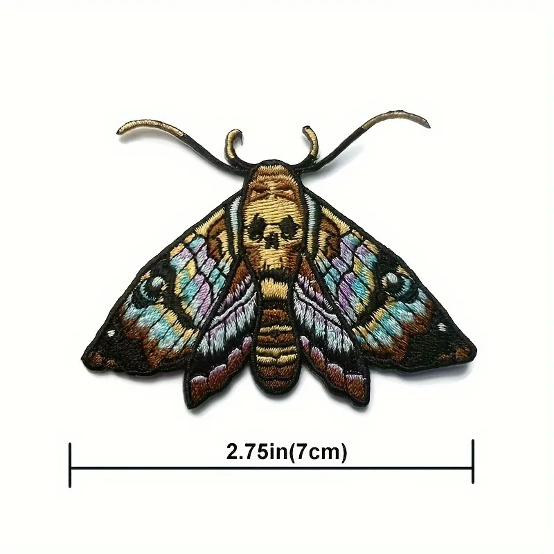 Punk Butterfly Skeleton Embroidery Iron-On Patch for Denim Popular Selling Decorative Cloth Sticker for DIY Clothing Accessories