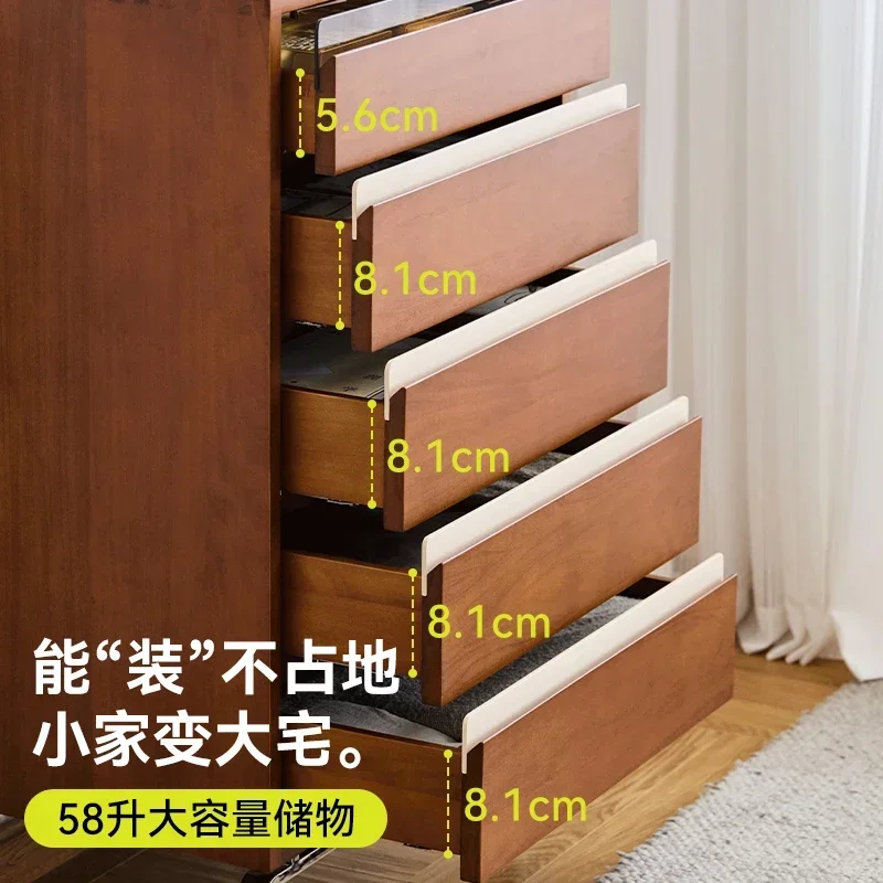 Armário lateral retrô de madeira maciça para sala de estar