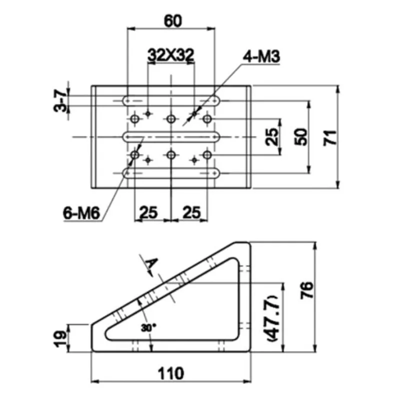 Optical Angle Adapter Bracket 30°/60° Tilted Mounting Connector for Optical Rails Laboratory Components