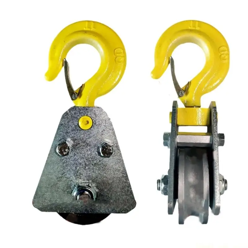 A2BE Durability Construction Pulley Wheel 1Ton Pulley Hook For Wire Rope And Chain Lifting In Harsh Environment Lifting Tasks