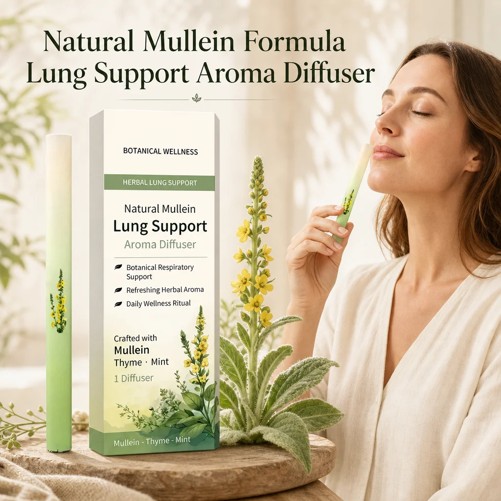 Lung Support Aroma Diffuser Pen,Natural Mullein Mint Extracts For Lung Cleansing Clear Breathing Improvement,Herbal Diffuser Pen
