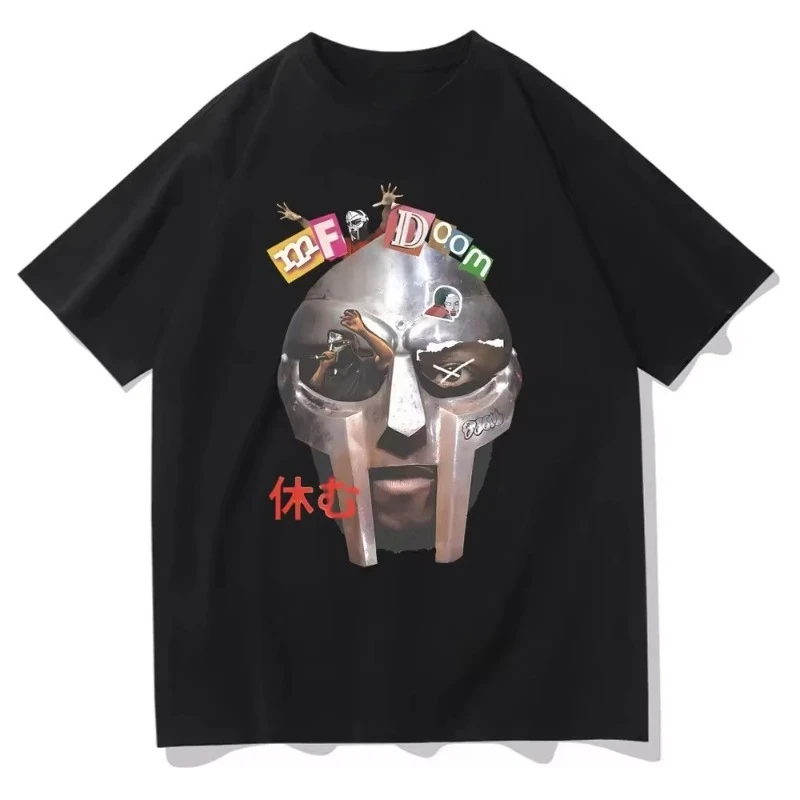 مغني الراب Mf Doom Madlib Madvillain قناع معدني الجرافيك التي شيرت عملية يوم القيامة تي شيرت الذكور الهيب هوب خمر الراب الشارع تي شيرت
