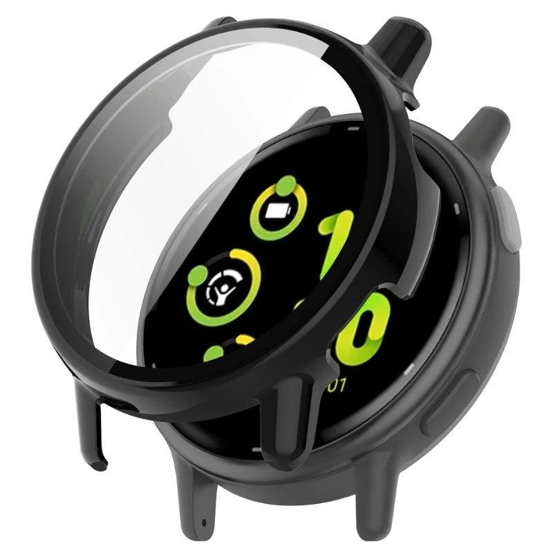 Anti-risco anti-risco protetor tela para vivoactive 5, vidro temperado + caso, cobertura completa