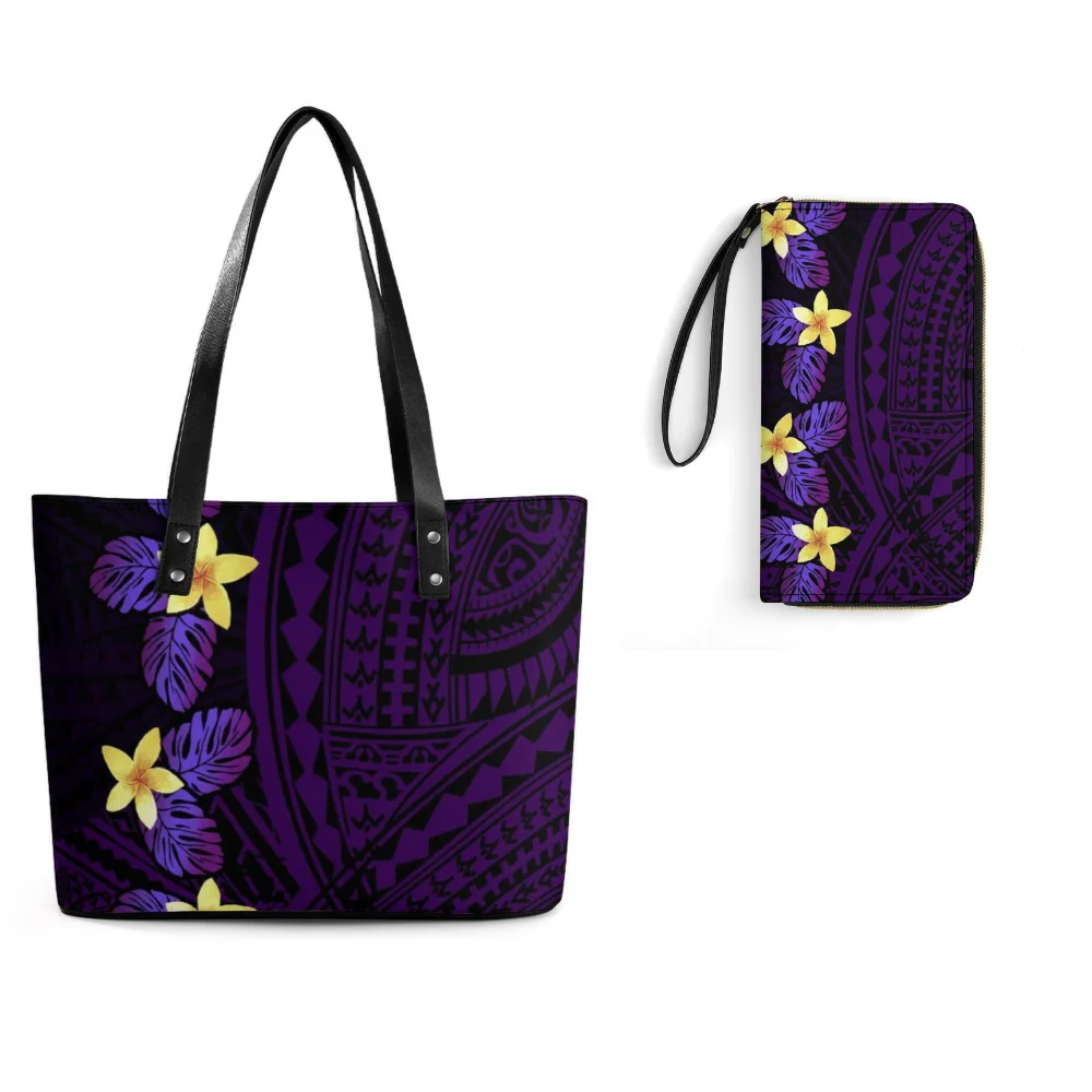 

2025 New Custom Purse And Shoulder Bag Combination Overnight Bag Polynesian Tote Bag Design Stylish New Color Set Print Ladies