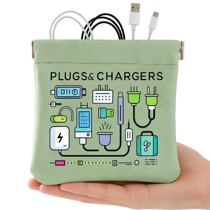 Portable Cable Organizer Bag, Travel Tech Pouch for Chargers, USB Cables, Plugs & Earbuds - Keep Your Electronics Tidy On-The-Go