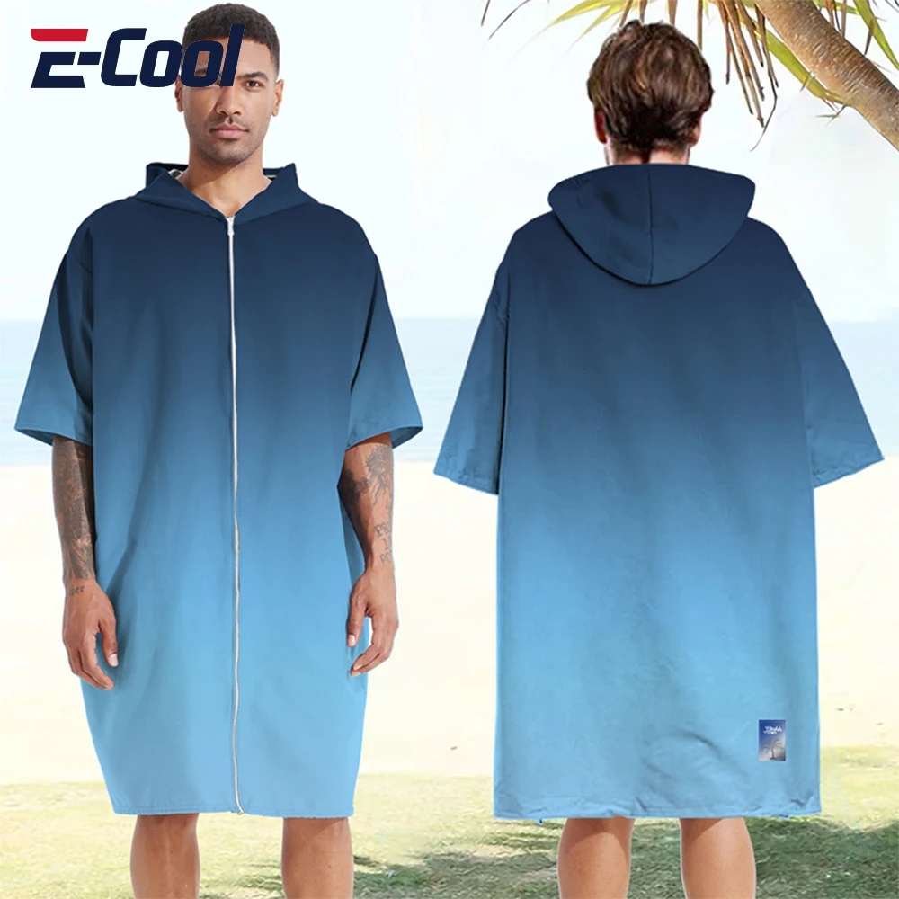 Hooded Swimming Quick-drying Bath Towel Absorbent Changing Cape Microfiber Beach Bathrobe Water Sports Outdoors