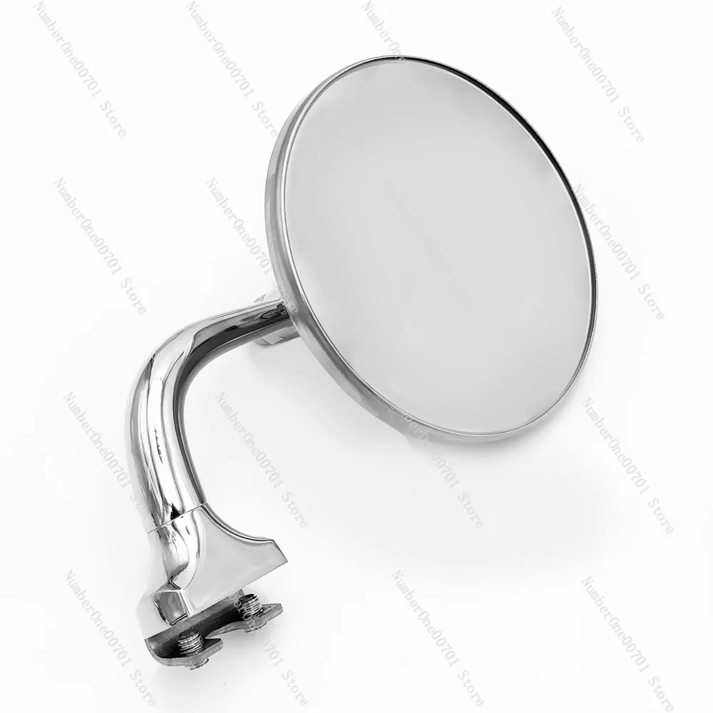 Stainless Steel Round Side Mirror for Classic Cars Offering Retro Aesthetic and Wide Fitment on Front and Rear Positions view 6