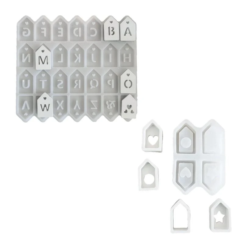 

Pack of 2 Silicone House Molds Resin Crafting Moulds Ornament Molds Silicone Texture Suitable for Home Decorating