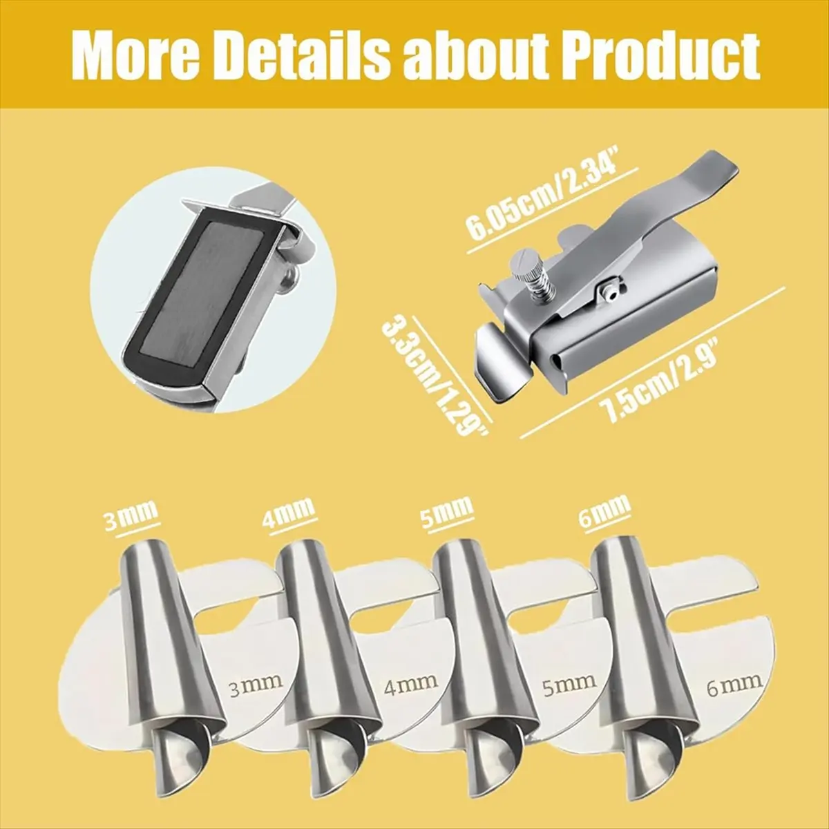 AA77 NEW  5PCS Magnetic Seam Guide and Sewing Rolled Hem Presser Foot Set, Sewing Machine Magnetic Hemmer Guide 3/4/5/6mm