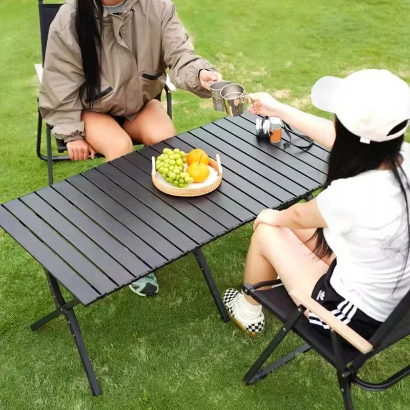 

Garden Trade Shows Outdoor Tables Roll Aluminum Portable Beach Outdoor Tables Lightweight Parasol Coffee Furniture Muebles FYOT