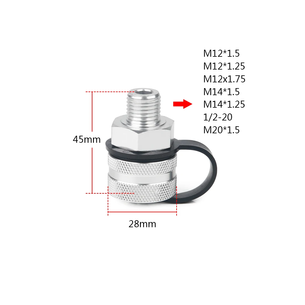 Oil Drain Valve Aluminum Alloy Quick Twist Oil Drain Valve for M14x1.5 M14x1.25 M12x1.25 M12x1.5