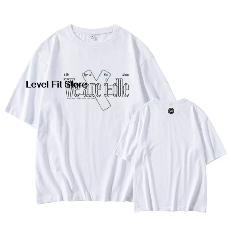 GIDLE album We are i-dle matching merchandise short-sleeved T-shirt loose-fitting printed pure cotton round-neck clothing