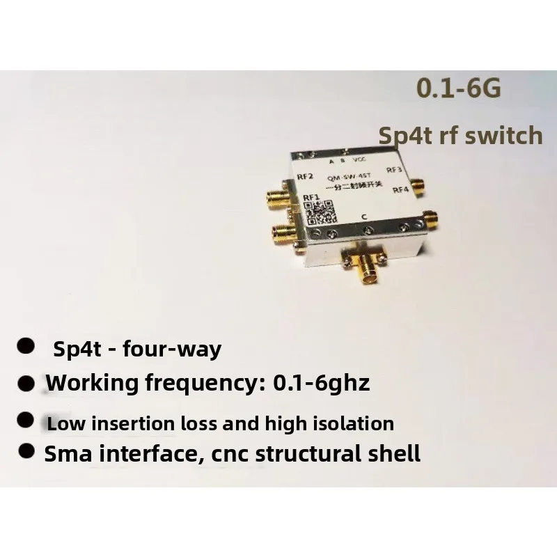 0.1-6 GHz RF switch SP4T RF switch, all four, microwave electronic switch, high isolation