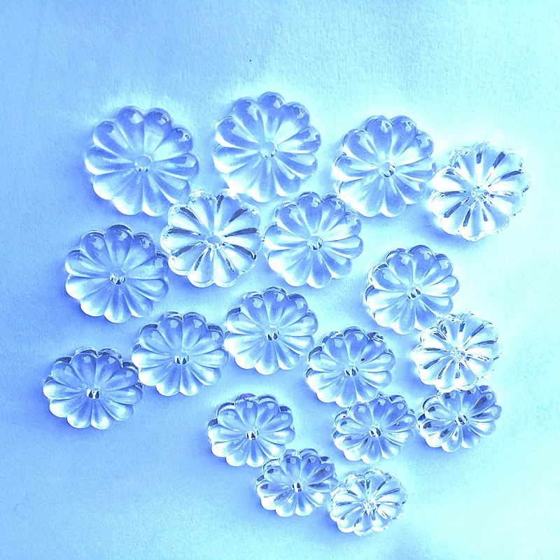 New Arrived 12Pcs 3Sizes Clear 16/20/25mm Glass Chandelier Light Flowers Decora DIY Jewelry Making Bead DIY Clothing Accessories