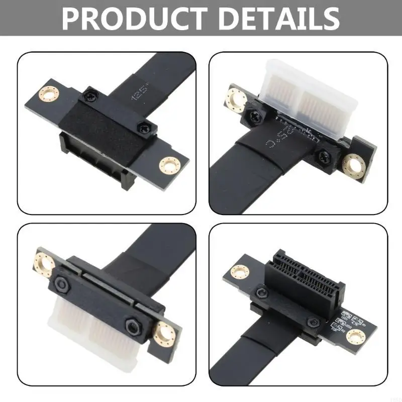 High-Speed PCIe Extension Cable PCIE 1X to PCI-E 1X 90 Degree Riser Adapter Cord 5CM Length