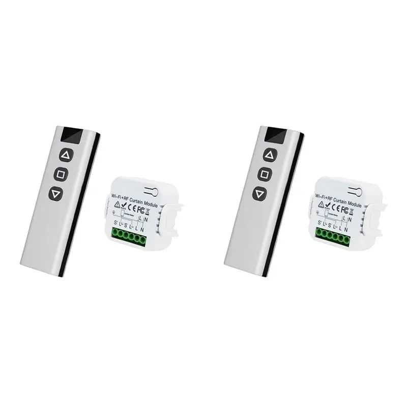 A98E-2X Tuya WIFI Smart Curtain Switch APP Timing Motor Controller Switch RF 433 Mhz Remote Control Electric Roller Blind