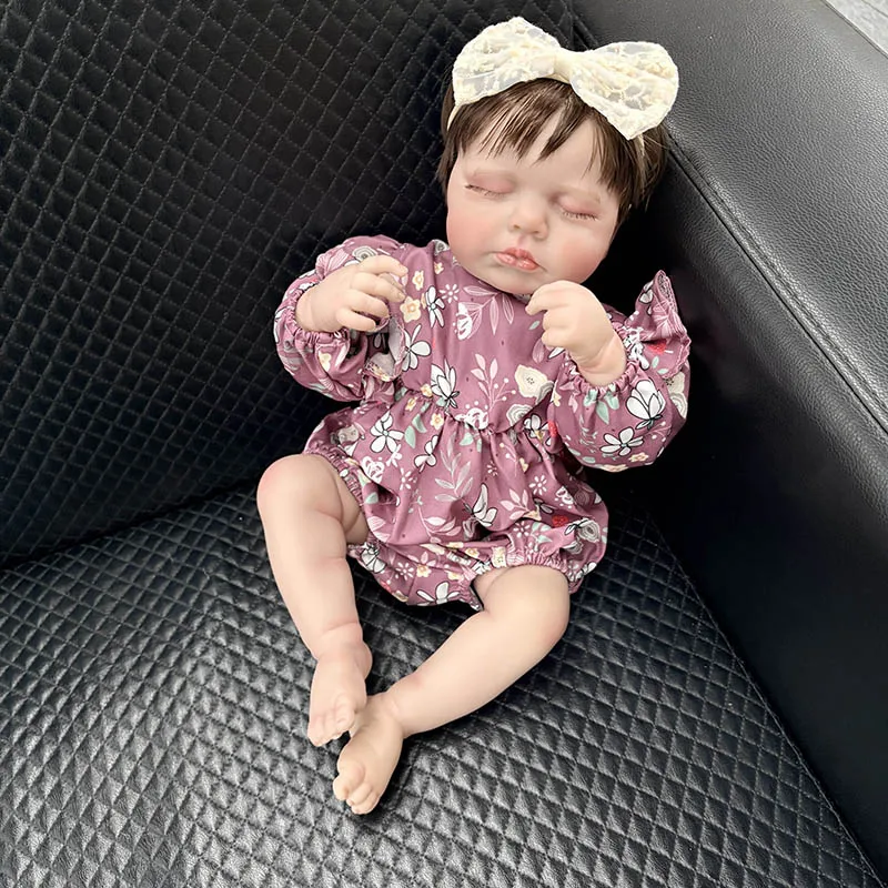 

49CM Newborn Baby Doll Reborn Loulou Asleep Soft Cuddly Body Lifelike 3D Skin with Visible Veins （without clothes）