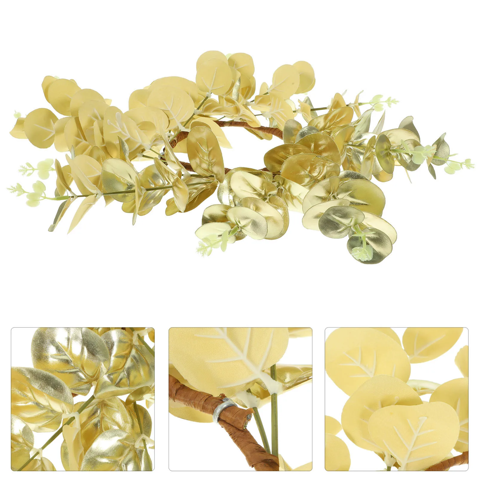 

Ring Decoration Artificial Leaves Wreath For Christmas Wedding Party Table Decor Festive Holiday Home Supplies