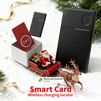 Stocking Stuffer Christmas Gift Smart Card Red Black Tracker Bluetooth Finder for Wallet Item Locator Works with Google Find Hub