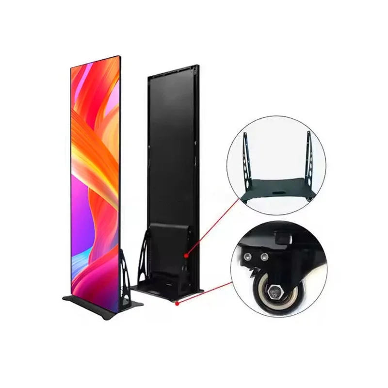 custom.HdP1.53/2.5 LEDAdvertising poster display screen180Flip-over structure floor-standing digital display，Suitable shoppi