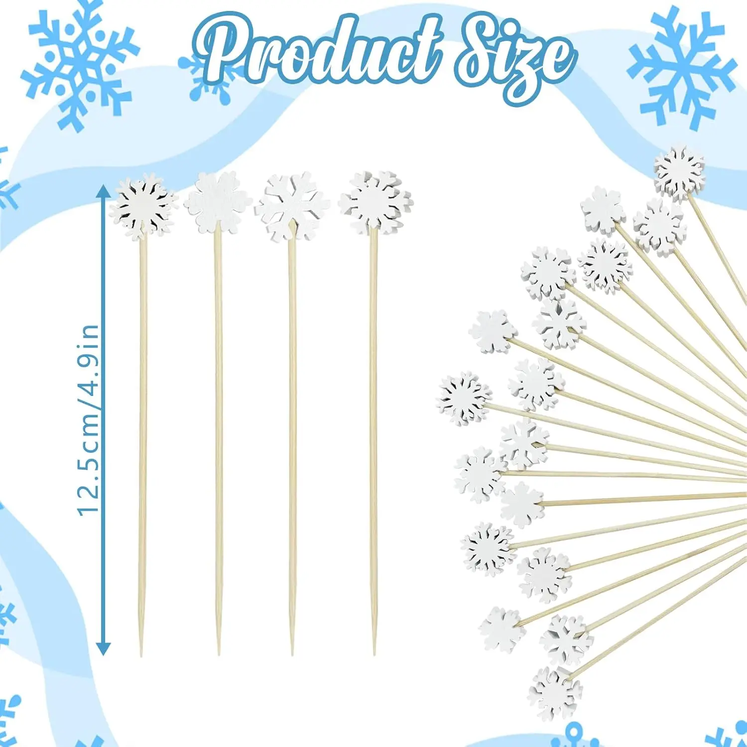 أعواد طعام فواكه ناتال، باباي نويل، فلوكو دي نف، بونيكو دي نف، مسواك كوكتيل، قطعة علوية للكب كيك، ديكورنا دو بارتي، 50