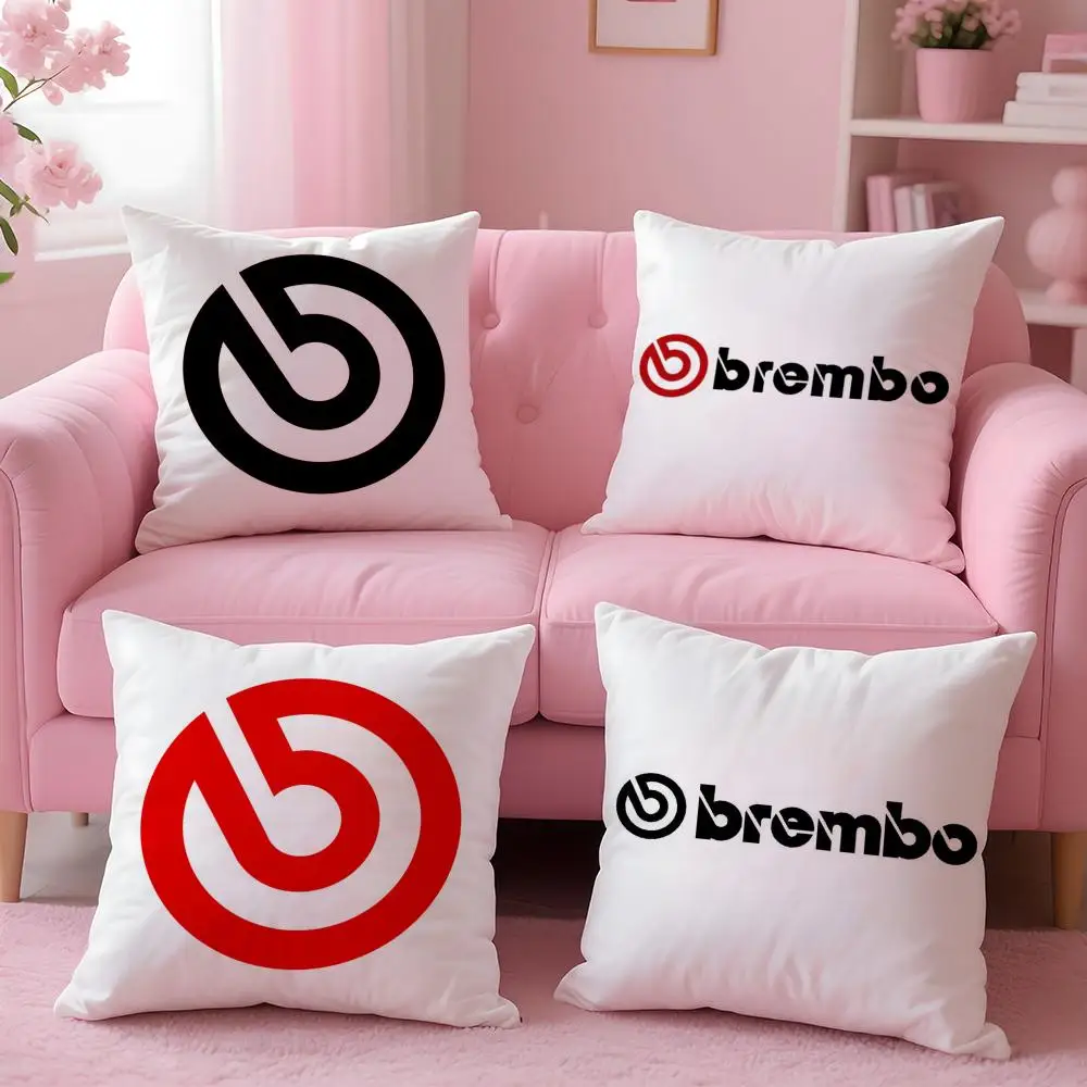 Cool B-Brembo Cushion Cover Plush Fabric Soft Double-Sided Printed Sofa Warm Winter Home Gift Pillow Case