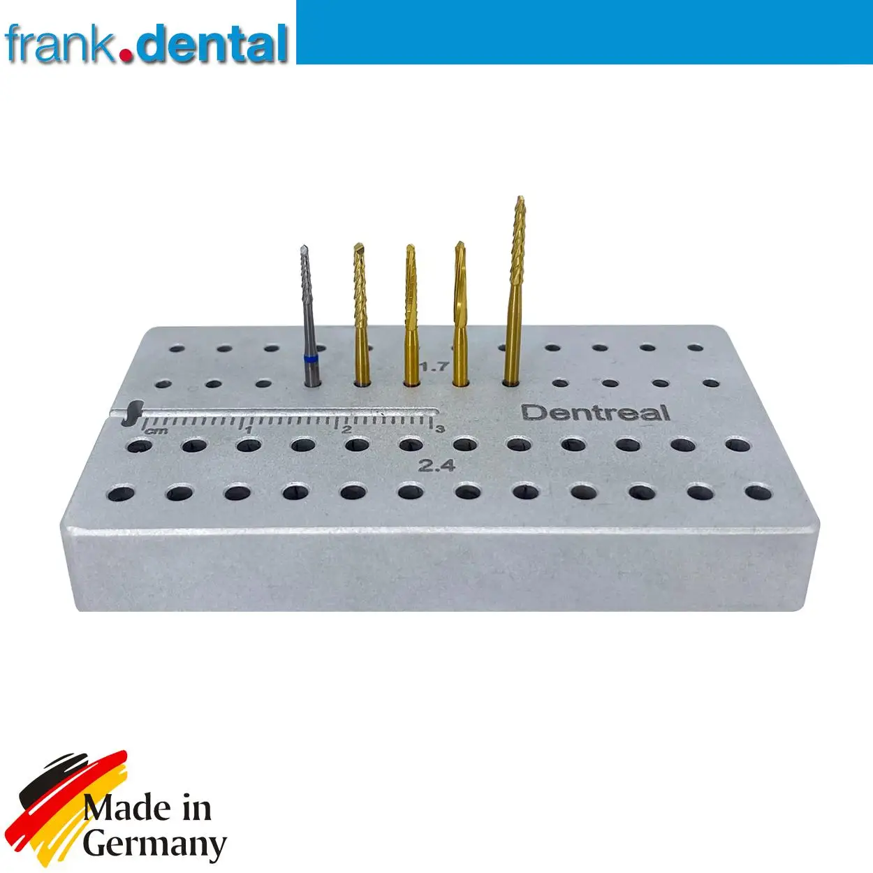 Frank Dental - Dental Bone Cutter Lindemann Burs Kit - Titanium Root Separation - Bone Cutting Bur Set